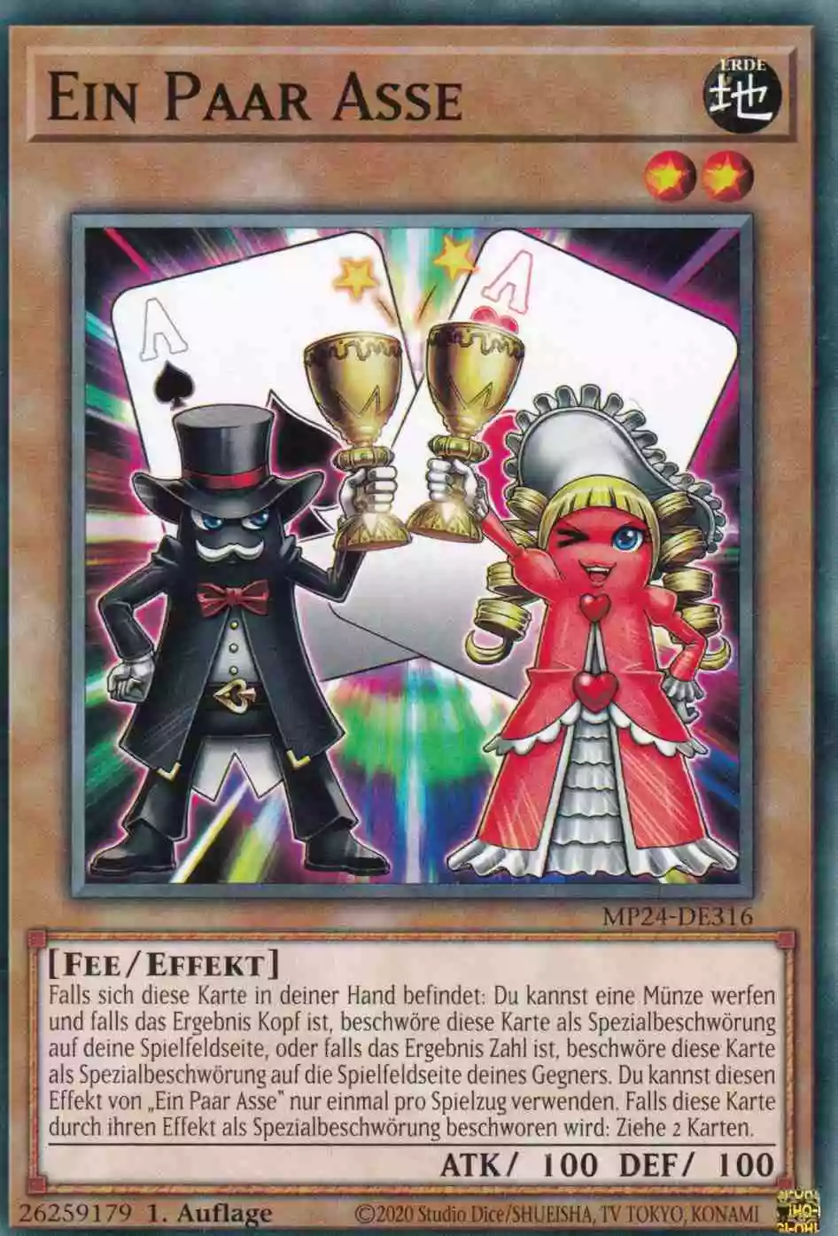 Ein Paar Asse MP24-DE316 ist in Common Yu-Gi-Oh Karte aus 25th Anniversary Tin Dueling Mirrors 1.Auflage