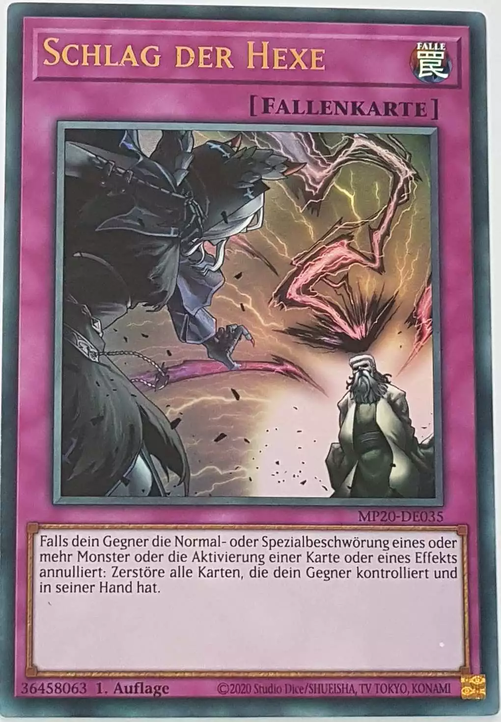 Schlag der Hexe MP20-DE035 ist in Ultra Rare Yu-Gi-Oh Karte aus 2020 Tin of Lost Memories 1.Auflage