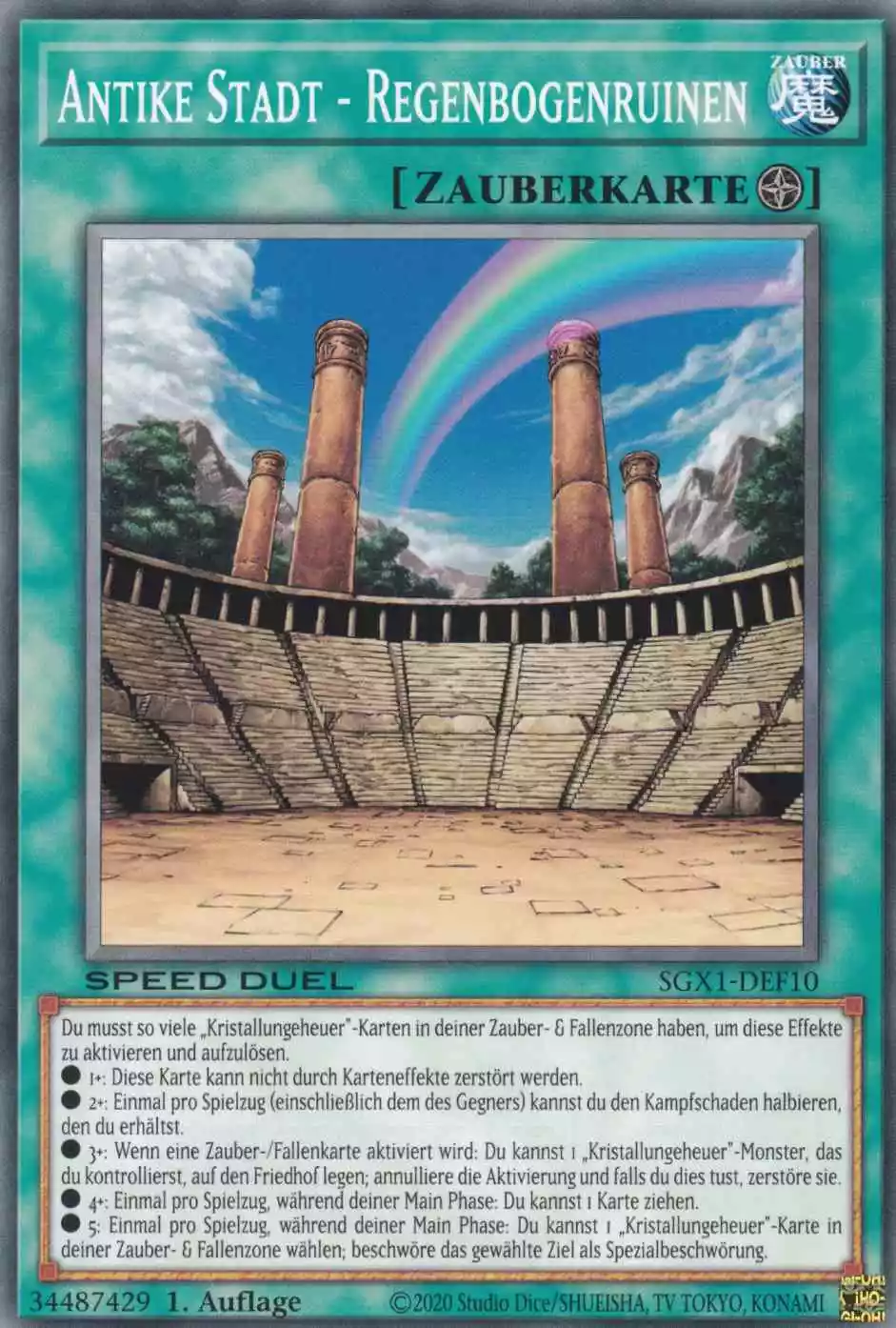 Antike Stadt - Regenbogenruinen SGX1-DEF10 ist in Common Yu-Gi-Oh Karte aus Speed Duel GX Duel Academy Box 1.Auflage