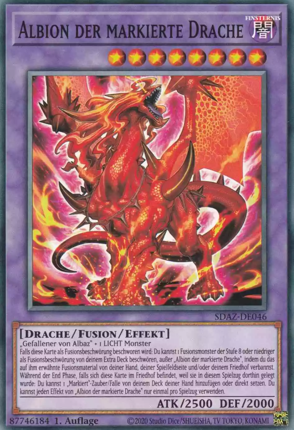 Albion der markierte Drache SDAZ-DE046 ist in Common Yu-Gi-Oh Karte aus Structure Deck Albaz Strike 1.Auflage