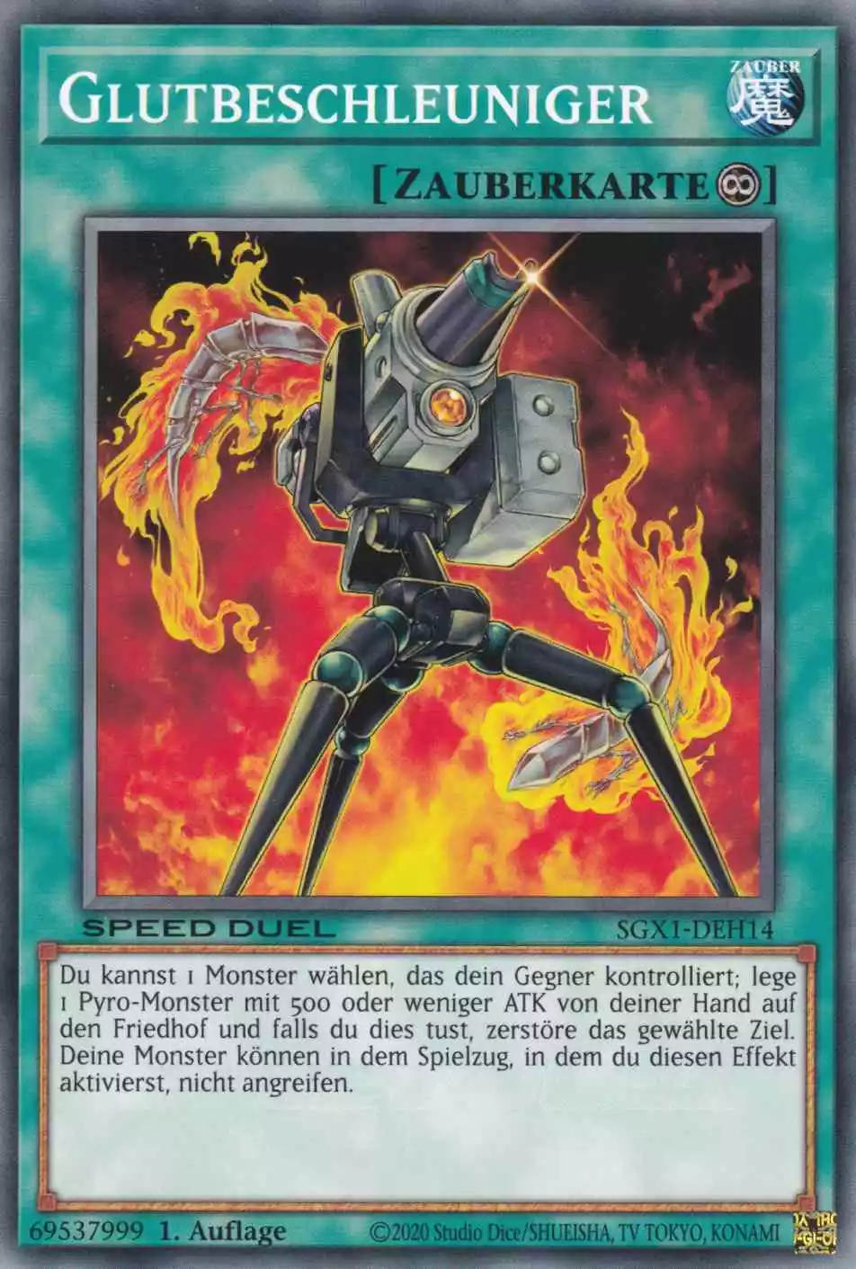 Glutbeschleuniger SGX1-DEH14 ist in Common Yu-Gi-Oh Karte aus Speed Duel GX Duel Academy Box 1.Auflage
