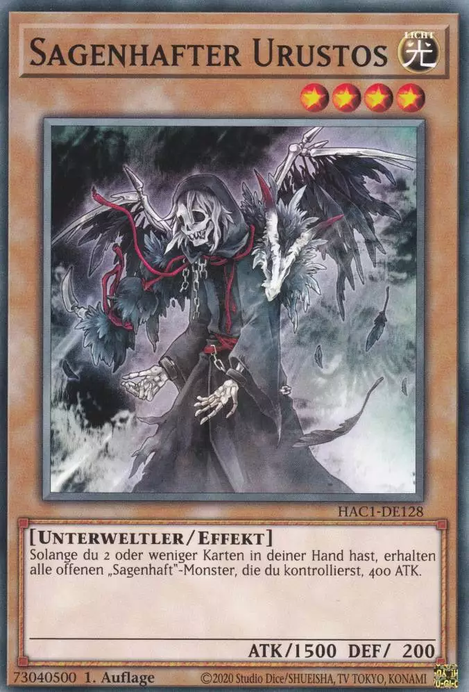 Sagenhafter Urustos HAC1-DE128 ist in Common Yu-Gi-Oh Karte aus Hidden Arsenal Chapter 1 1.Auflage