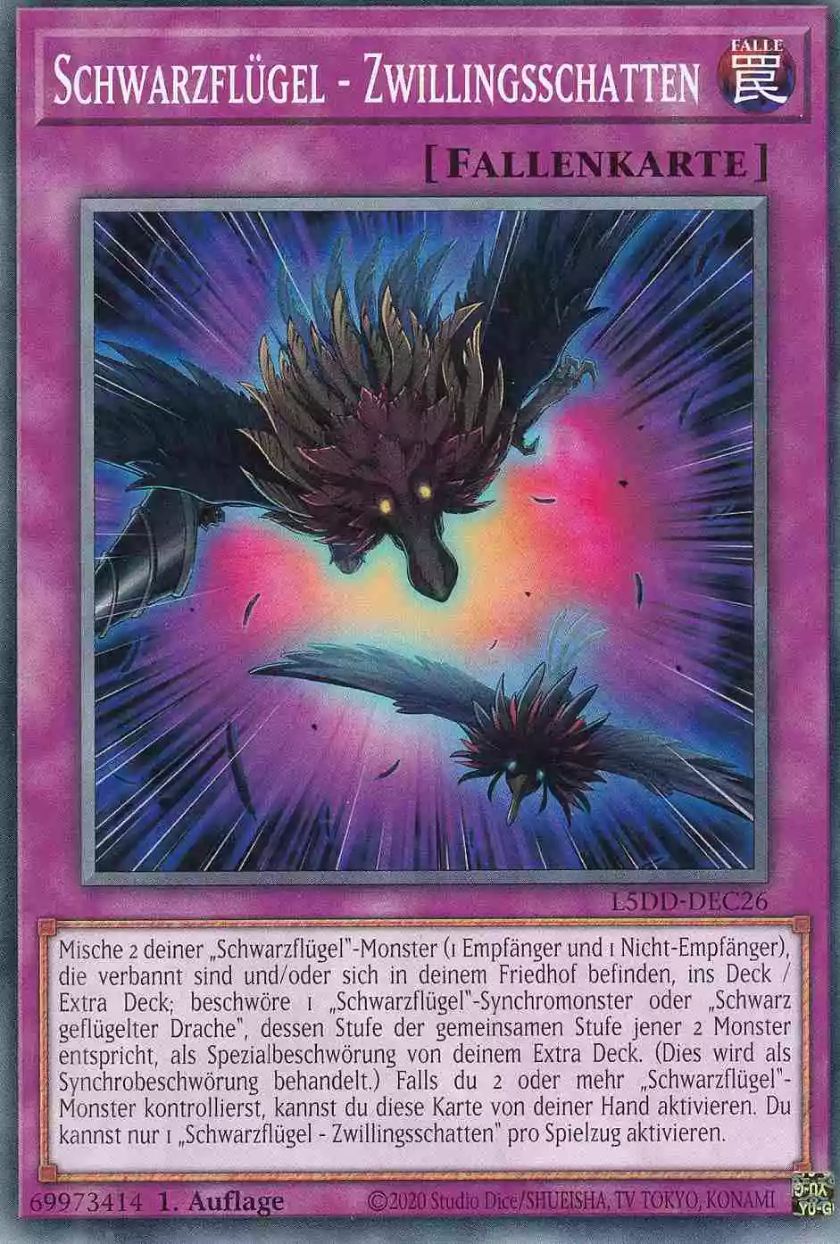 Schwarzflügel - Zwillingsschatten L5DD-DEC26 ist in Common Yu-Gi-Oh Karte aus Legendary 5D’s Decks 1.Auflage