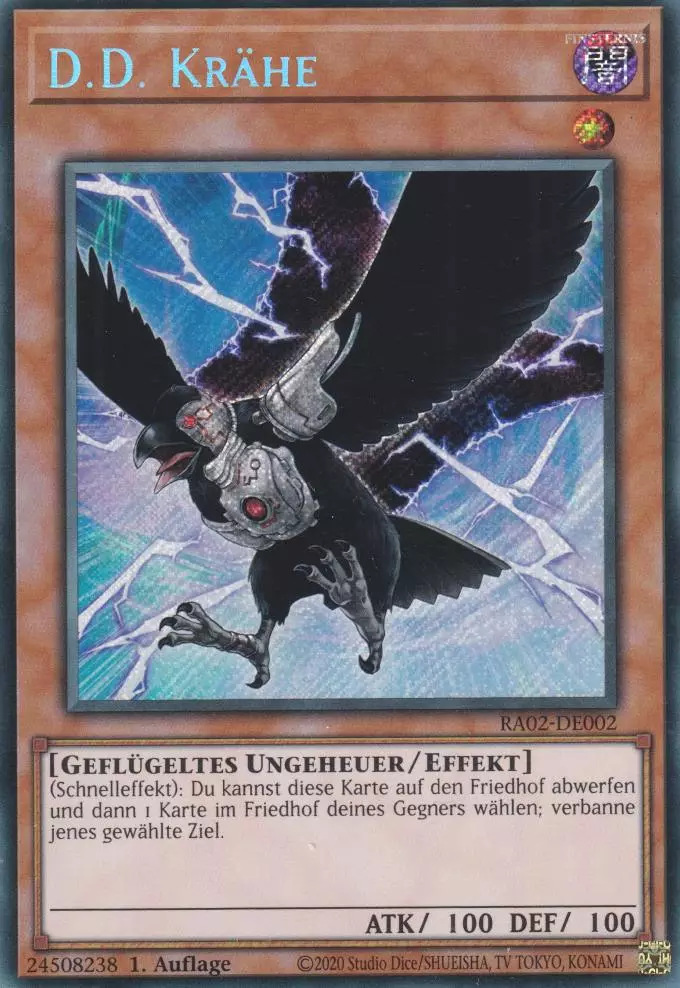D.D. Krähe RA02-DE002 ist in Secret Rare Yu-Gi-Oh Karte aus 25th Anniversary Rarity Collection 2 1.Auflage