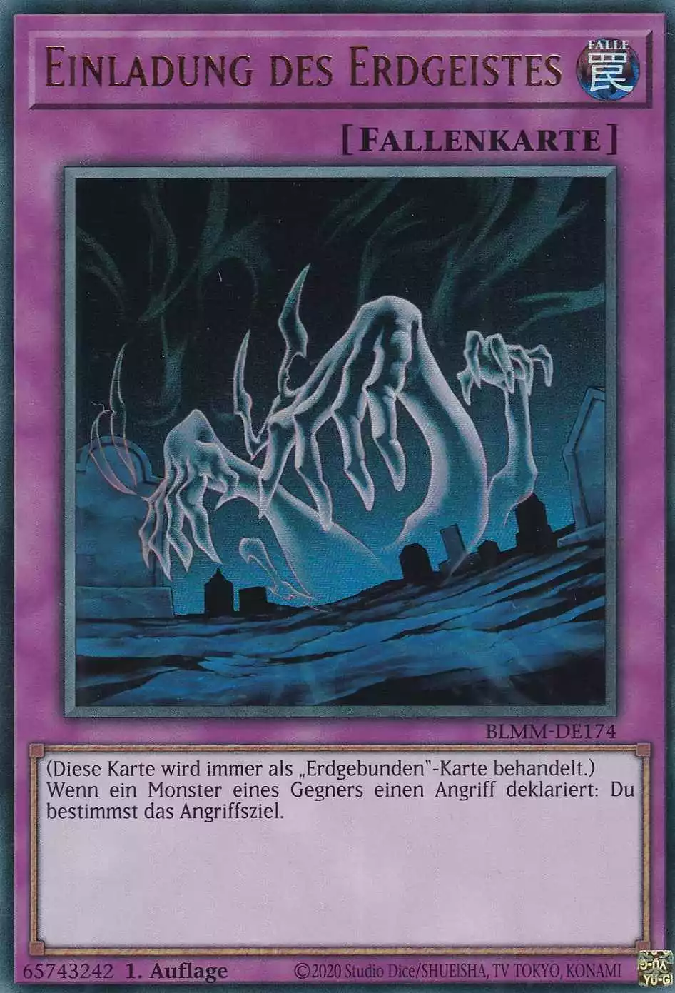 Einladung des Erdgeistes Ultra Rare BLMM-DE174 Yugioh Karte Einladung des Erdgeistes BLMM-DE174 ist in Ultra Rare Yu-Gi-Oh Karte aus Battles of Legend Monster Mayhem 1.Auflage