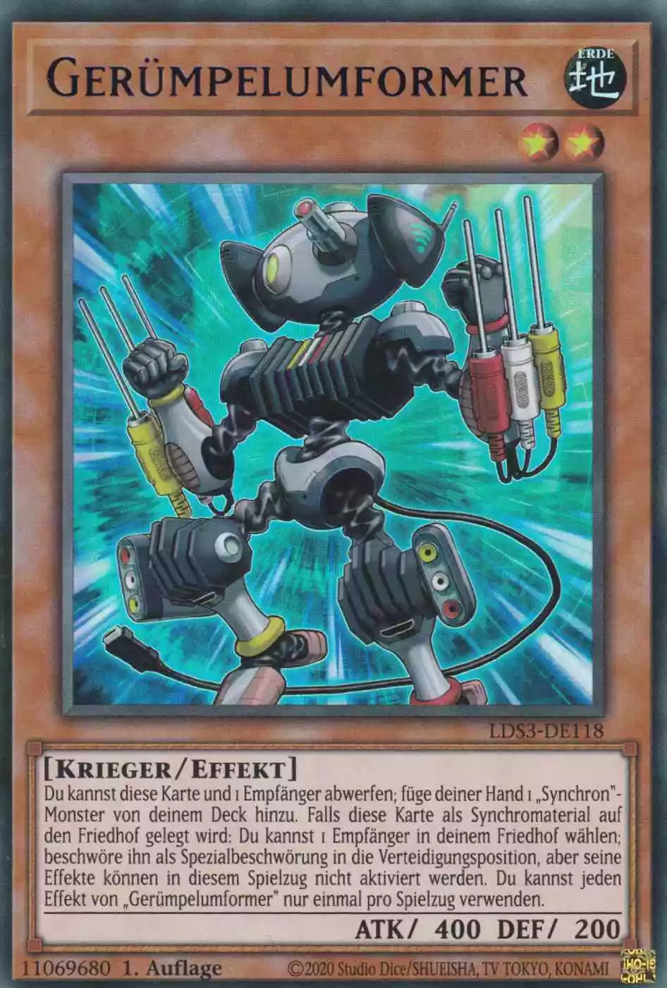 Gerümpelumformer (blau) LDS3-DE118 ist in Colorful Ultra Rare Yu-Gi-Oh Karte aus Legendary Duelists Season 3 1.Auflage