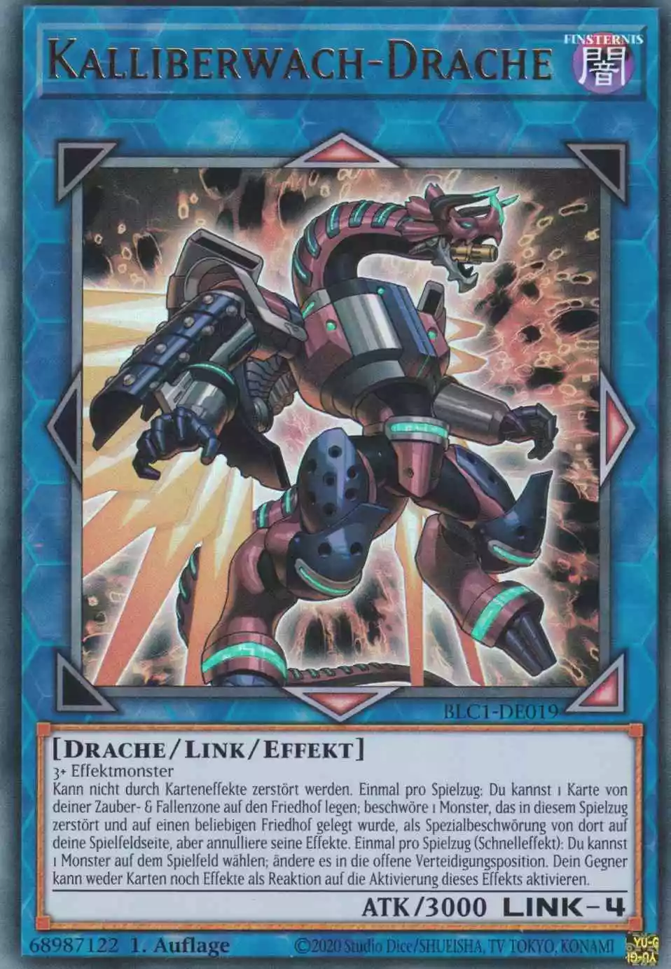 Kalliberwach-Drache BLC1-DE019 ist in Ultra Rare Yu-Gi-Oh Karte aus Battles of Legend Chapter 1 1.Auflage