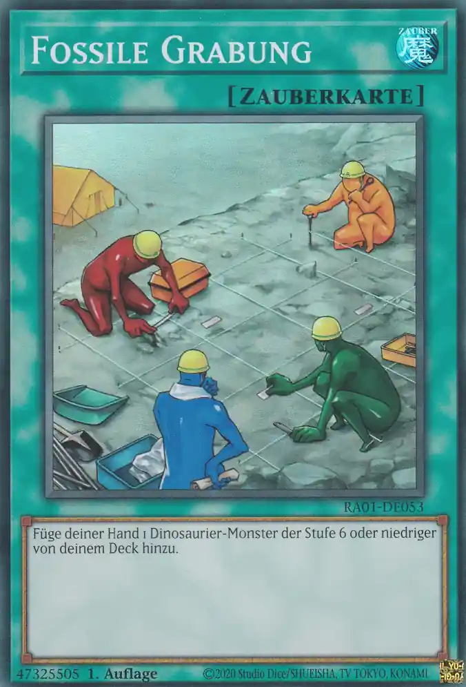 Fossile Grabung RA01-DE053 ist in Super Rare Yu-Gi-Oh Karte aus 25th Anniversary Rarity Collection 1.Auflage