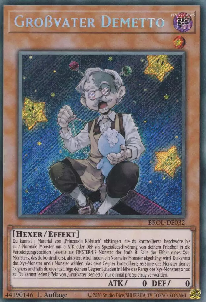 Großvater Demetto BROL-DE032 ist in Secret Rare Yu-Gi-Oh Karte aus Brothers of Legend 1.Auflage