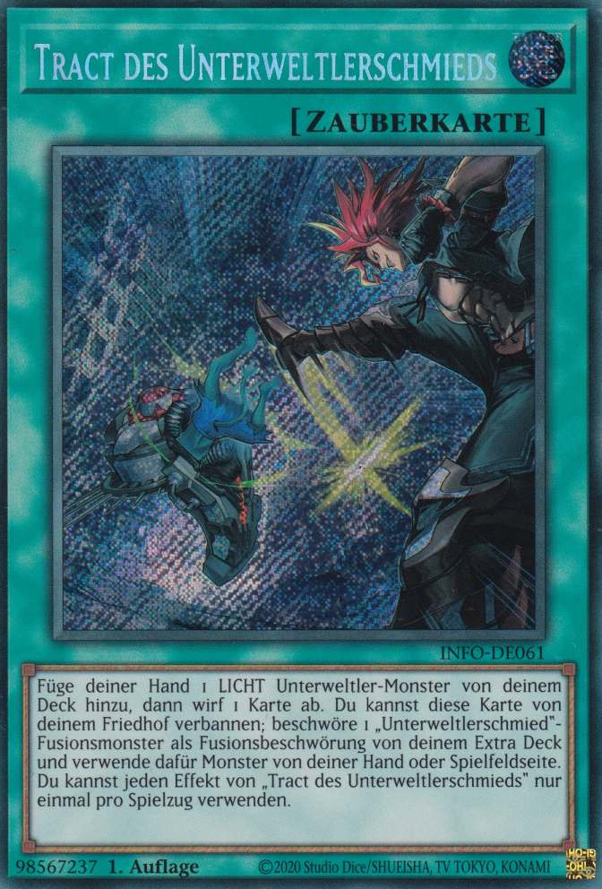 Tract des Unterweltlerschmieds INFO-DE061 ist in Secret Rare Yu-Gi-Oh Karte aus The Infinite Forbidden 1.Auflage