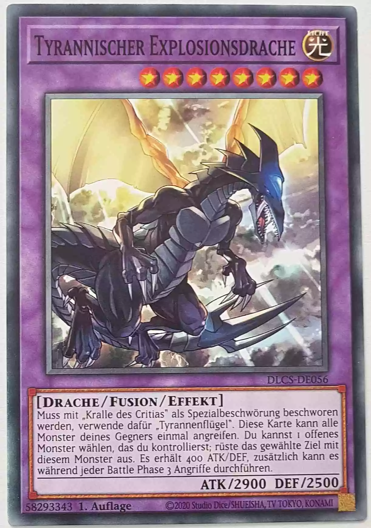 dlcs-de056-tyrannischer-explosionsdrache-common Tyrannischer Explosionsdrache DLCS-DE056 ist in Common Yu-Gi-Oh Karte aus Dragons of Legend The Complete Series 1.Auflage