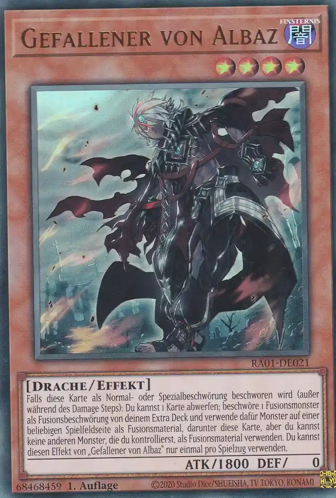 Gefallener von Albaz RA01-DE021 ist in Ultra Rare Yu-Gi-Oh Karte aus 25th Anniversary Rarity Collection 1.Auflage