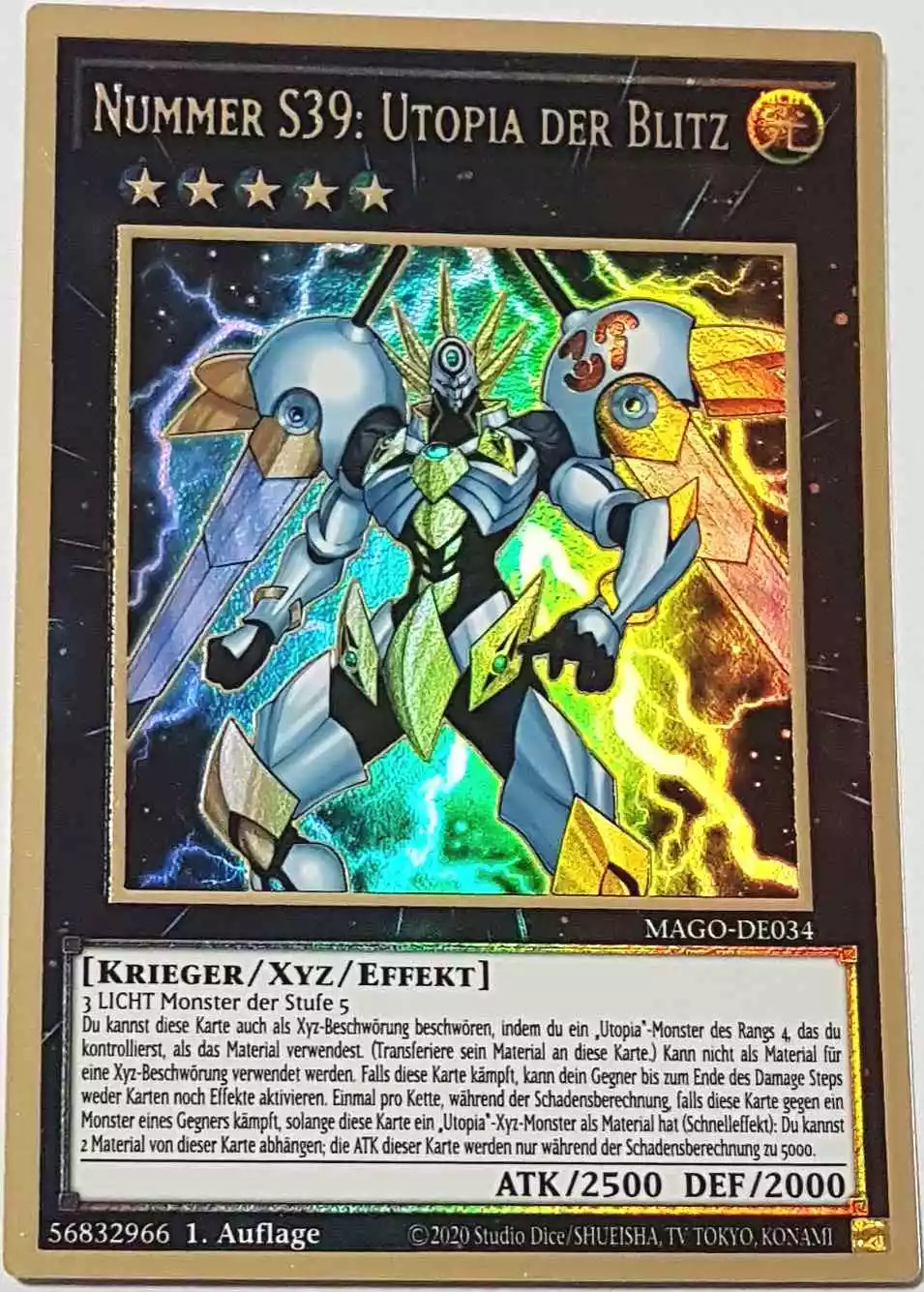 Nummer S39: Utopia der Blitz MAGO-DE034 ist in Premium Gold Rare Yu-Gi-Oh Karte aus Maximum Gold 1. Auflage