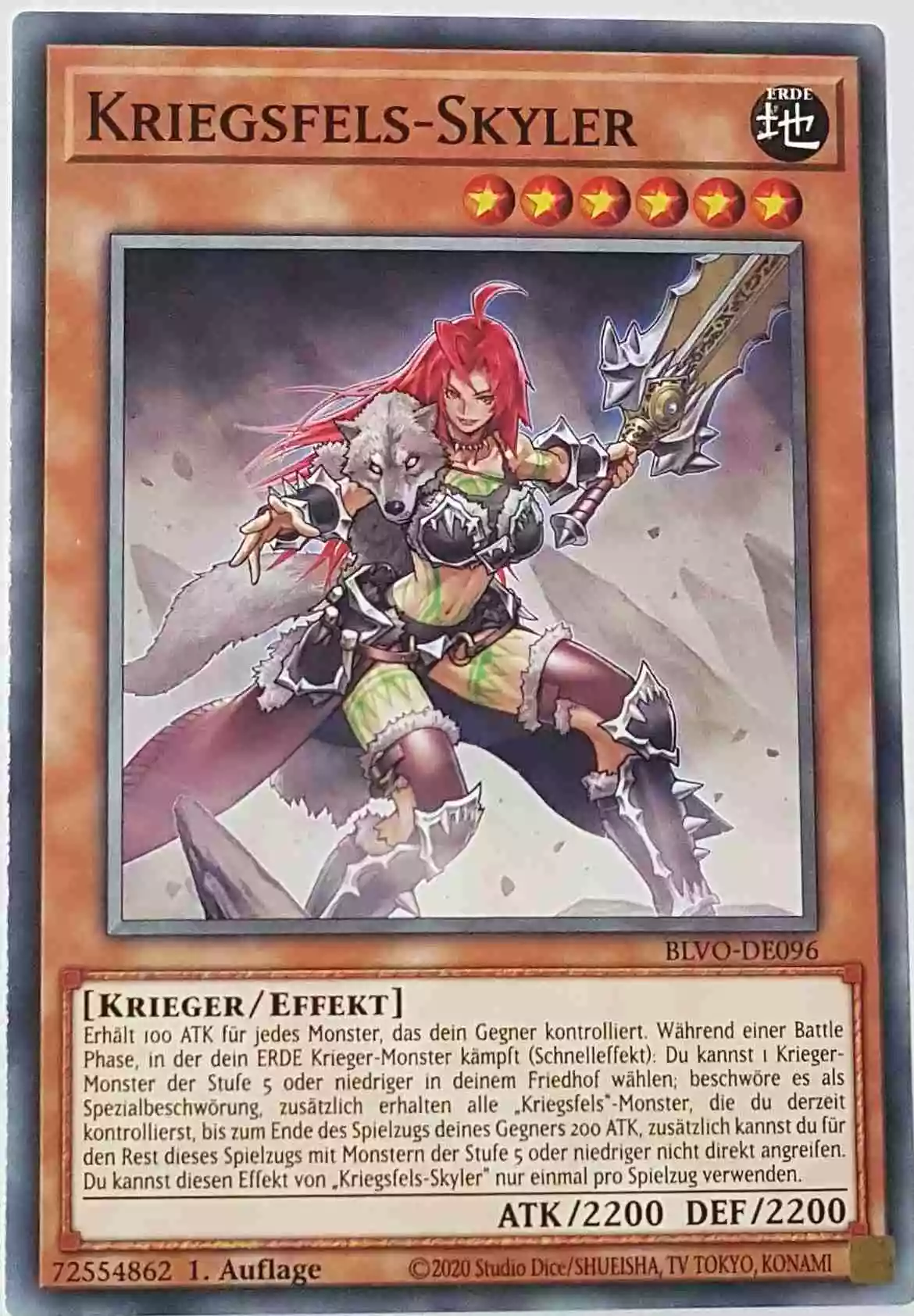 Kriegsfels-Skyler BLVO-DE096 ist in Common Yu-Gi-Oh Karte aus Blazing Vortex 1.Auflage