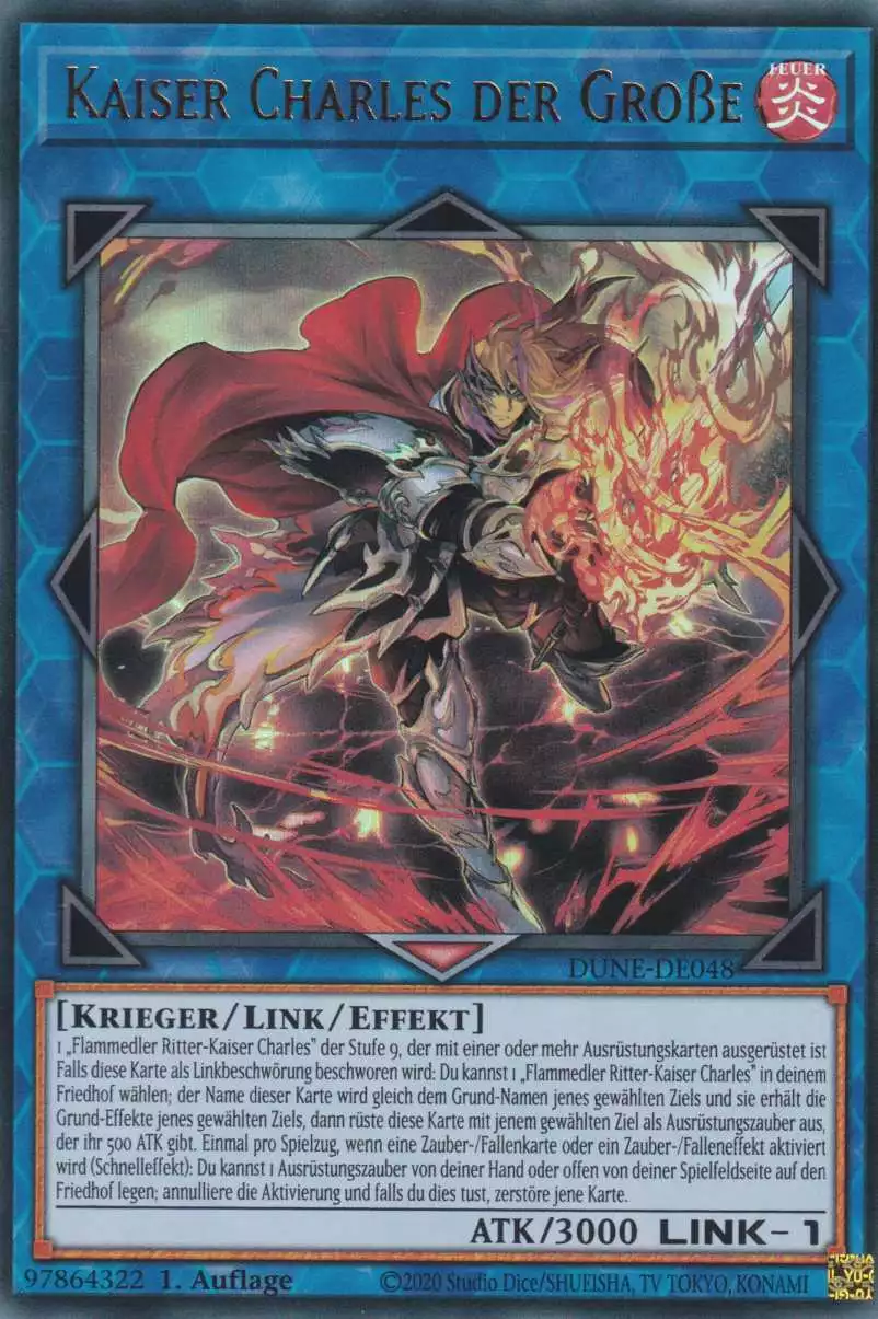 Kaiser Charles der Große DUNE-DE048 ist in Ultra Rare Yu-Gi-Oh Karte aus Duelist Nexus 1.Auflage