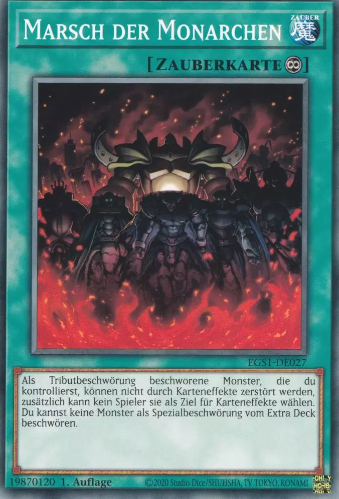 Marsch der Monarchen EGS1-DE027 ist in Common Yu-Gi-Oh Karte aus God Deck Slifer 1.Auflage