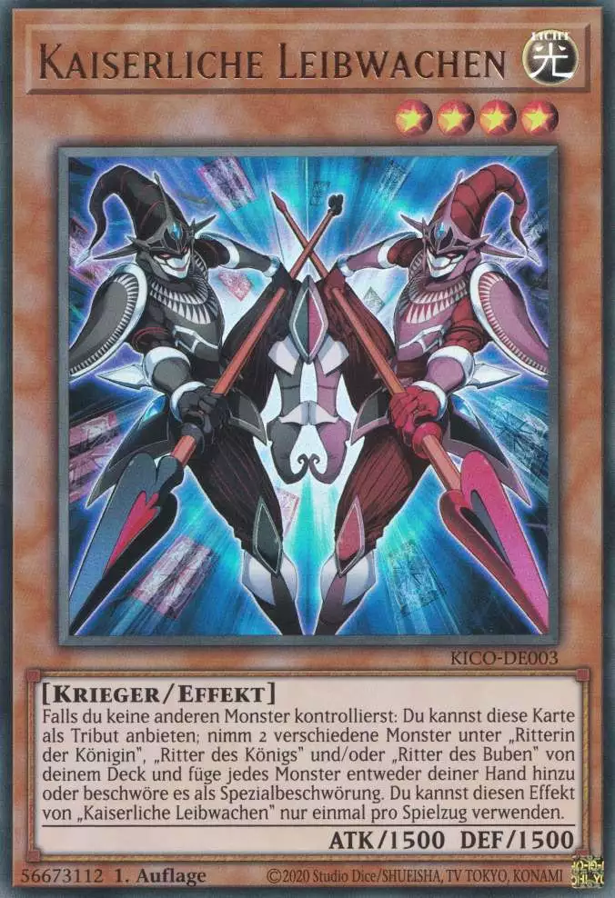 Kaiserliche Leibwachen KICO-DE003 ist in Ultra Rare Yu-Gi-Oh Karte aus King's Court 1.Auflage