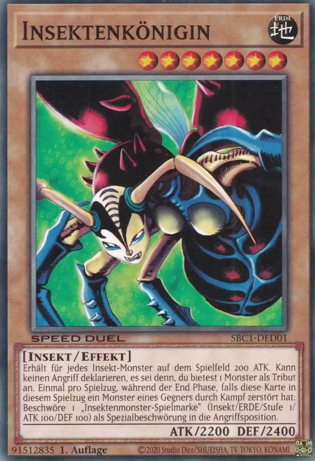 Insektenkönigin SBC1-DED01 ist in Common Yu-Gi-Oh Karte aus Streets of Battle City 1.Auflage