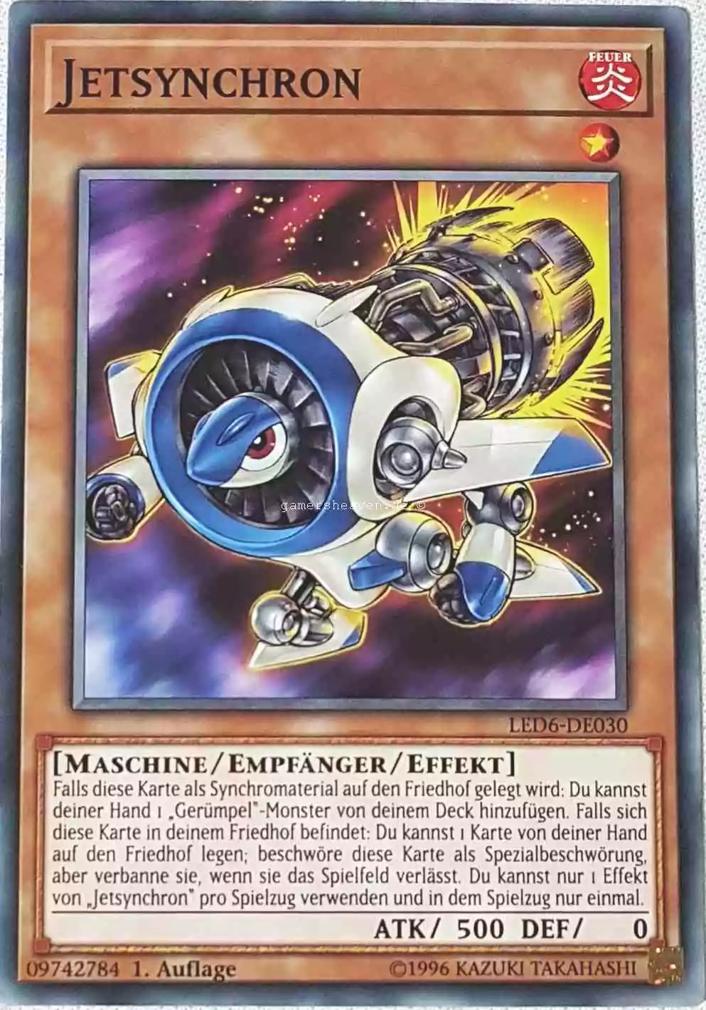 Jetsynchron LED6-DE030 ist in Common aus Legendary Duelists: Magical Hero 1.Auflage