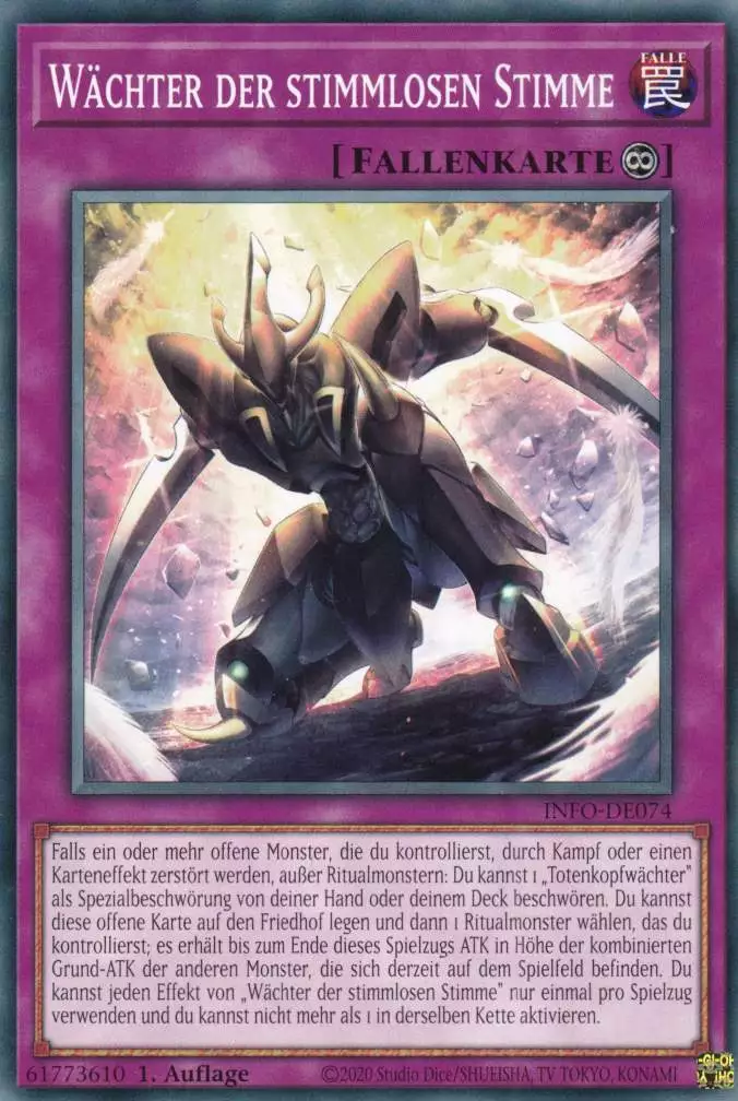 Wächter der stimmlosen Stimme INFO-DE074 ist in Common Yu-Gi-Oh Karte aus The Infinite Forbidden 1.Auflage