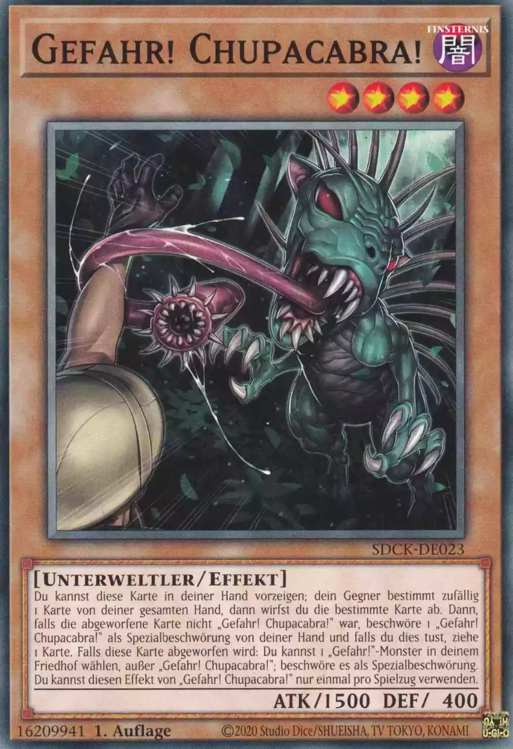 Gefahr! Chupacabra! SDCK-DE023 ist in Common Yu-Gi-Oh Karte aus The Crimson King 1.Auflage