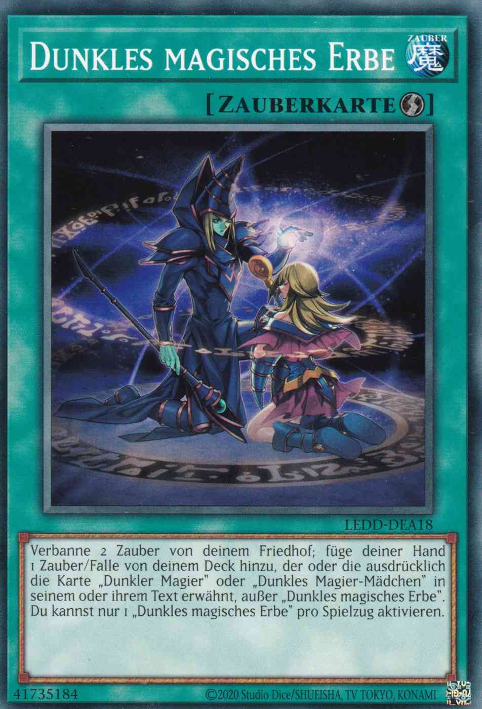 Dunkles magisches Erbe LEDD-DEA18 ist in Common Yu-Gi-Oh Karte aus Legendary Dragon Decks unlimitiert