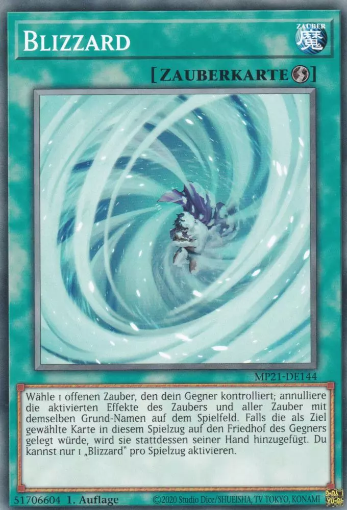 Blizzard MP21-DE144 ist in Common Yu-Gi-Oh Karte aus Tin of Ancient Battles 1.Auflage