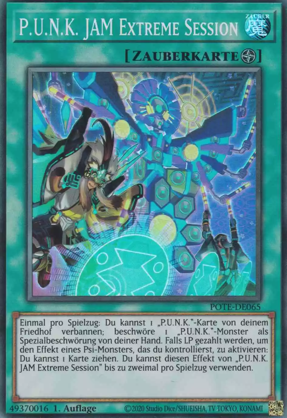 pote-de065-p-u-n-k-jam-extreme-session-super-rare-power-of-the-elements P.U.N.K. JAM Extreme Session POTE-DE065 ist in Super Rare Yu-Gi-Oh Karte aus Power of the Elements 1.Auflage