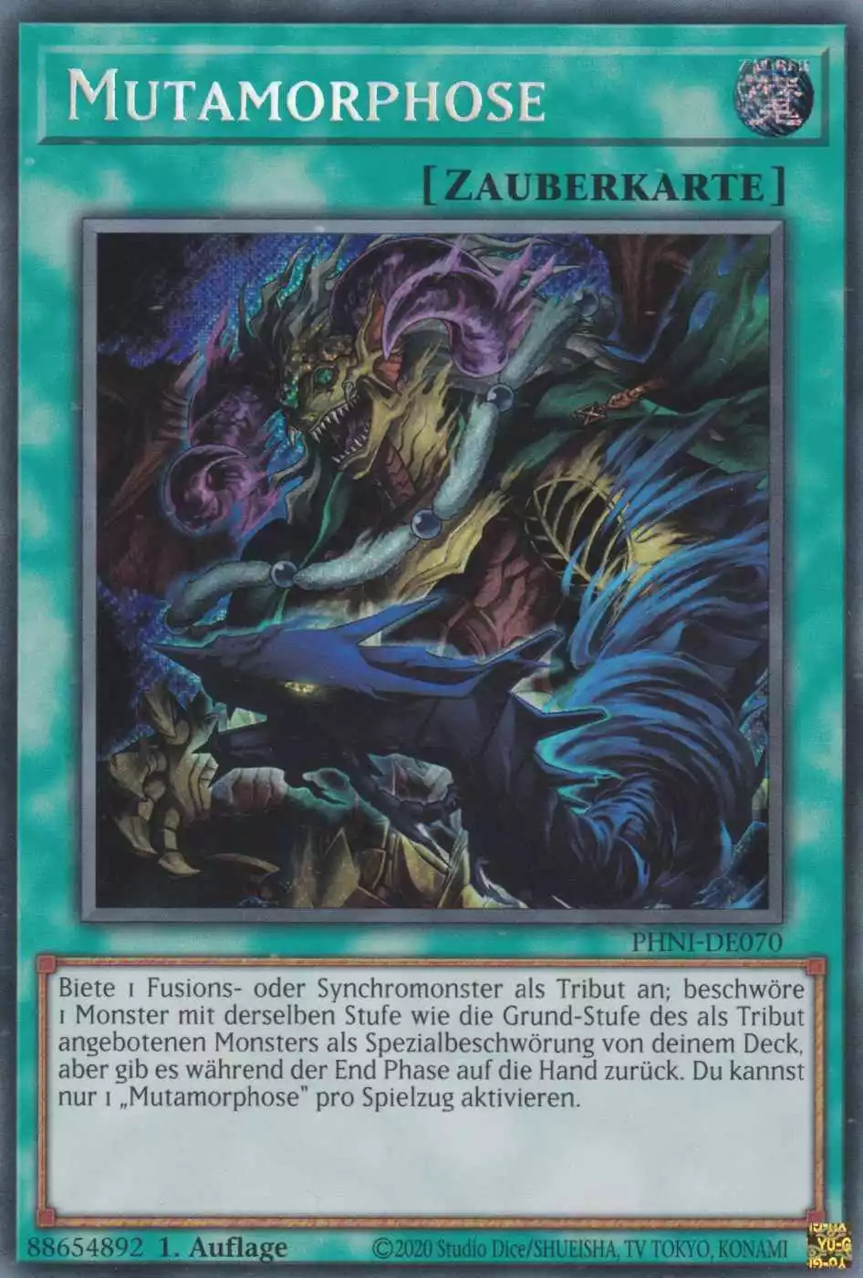 Mutamorphose PHNI-DE070 ist in Secret Rare Yu-Gi-Oh Karte aus Phantom Nightmare 1.Auflage
