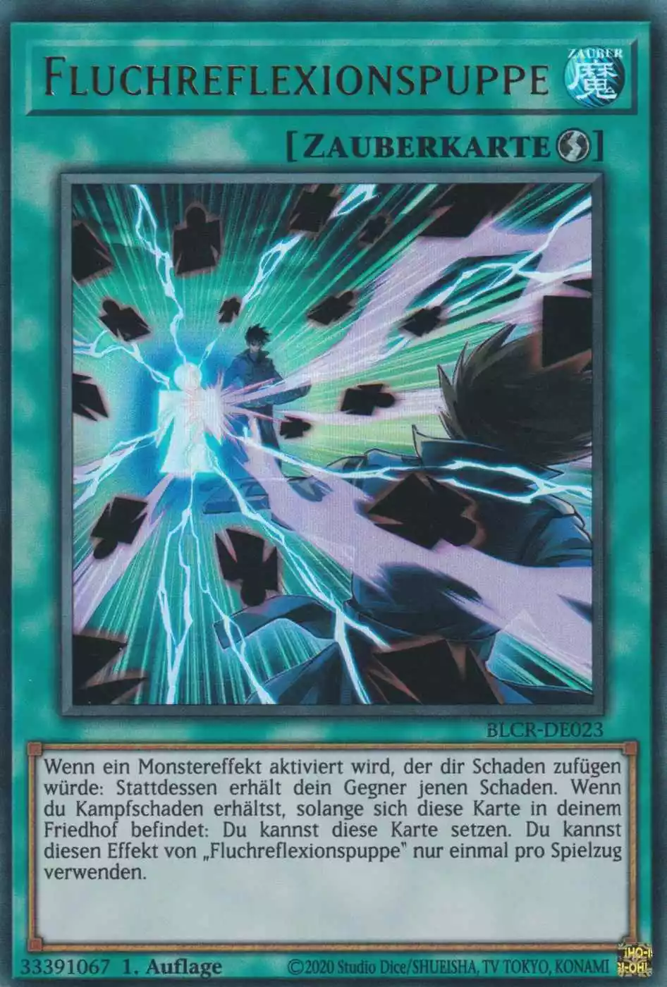 Fluchreflexionspuppe BLCR-DE023 ist in Ultra Rare Yu-Gi-Oh Karte aus Battles of Legend Crystal Revenge 1.Auflage