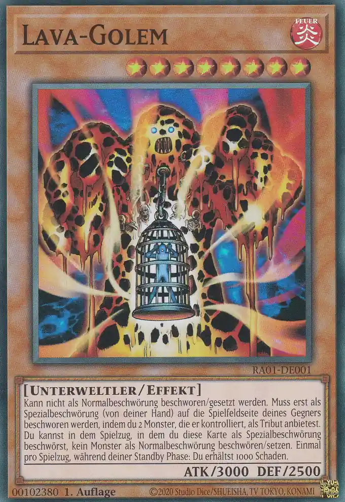 Lava-Golem RA01-DE001 ist in Super Rare Yu-Gi-Oh Karte aus 25th Anniversary Rarity Collection 1.Auflage