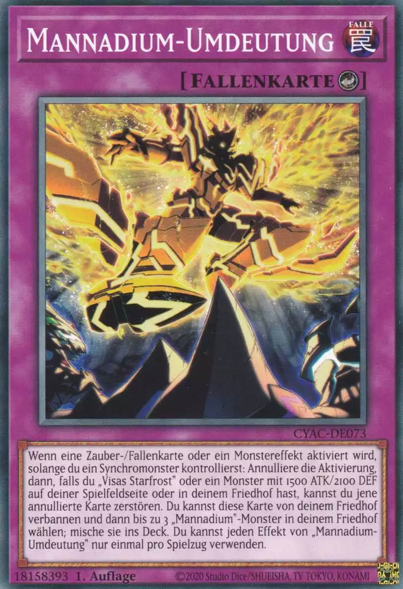 Mannadium-Umdeutung CYAC-DE073 ist in Common Yu-Gi-Oh Karte aus Cyberstorm Access 1.Auflage