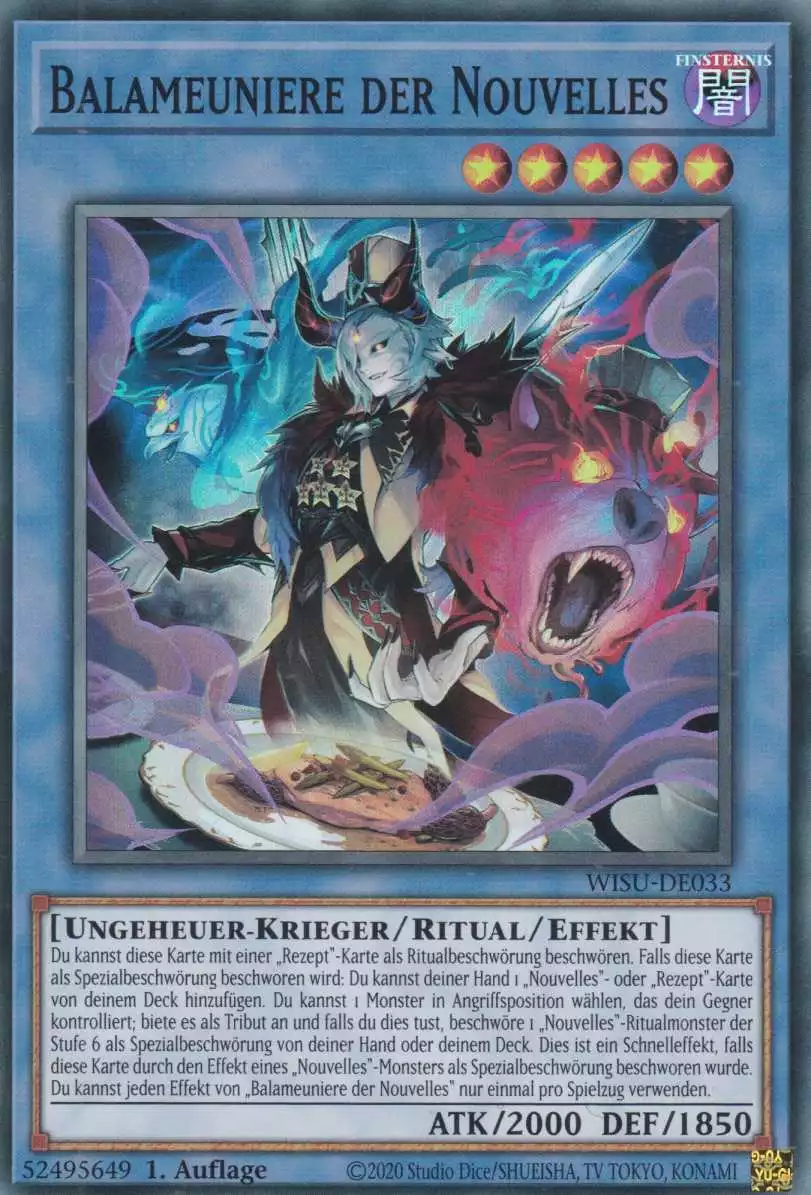 Balameuniere der Nouvelles WISU-DE033 ist in Super Rare Yu-Gi-Oh Karte aus Wild Survivors 1.Auflage