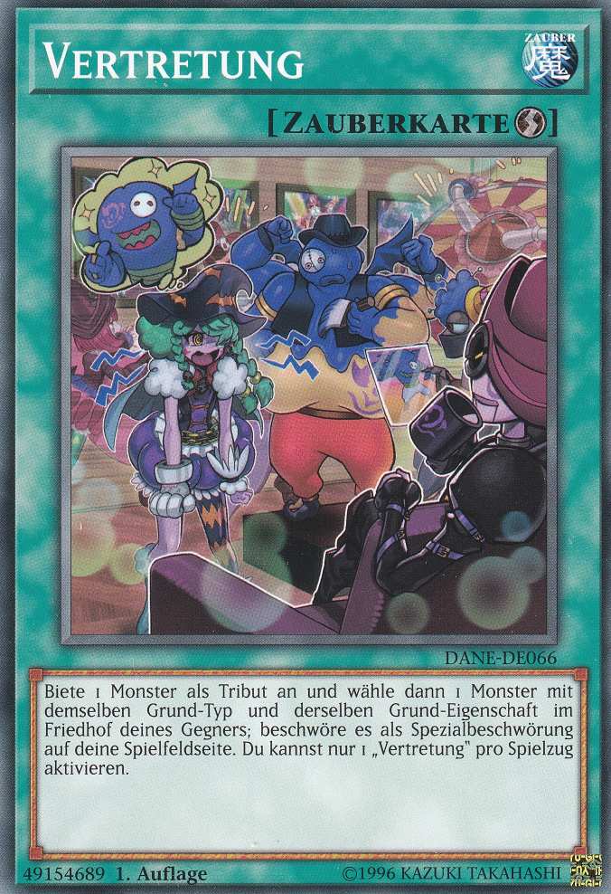 Vertretung DANE-DE066 ist in Common Yu-Gi-Oh Karte aus Dark Neostorm 1.Auflage