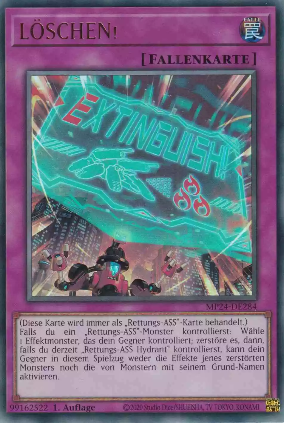 LÖSCHEN! Ultra Rare MP24-DE284 Yugioh Karte LÖSCHEN! MP24-DE284 ist in Ultra Rare Yu-Gi-Oh Karte aus 25th Anniversary Tin Dueling Mirrors 1.Auflage