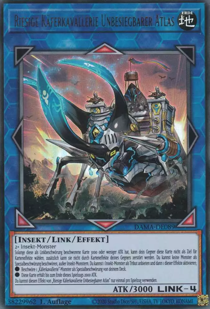 dama-de089-riesige-kaeferkavallerie-unbesiegbarer-atlas-ultra-rare-dawn-of-majesty Riesige Käferkavallerie Unbesiegbarer Atlas DAMA-DE089 ist in Ultra Rare Yu-Gi-Oh Karte aus Dawn of Majesty 1.Auflage