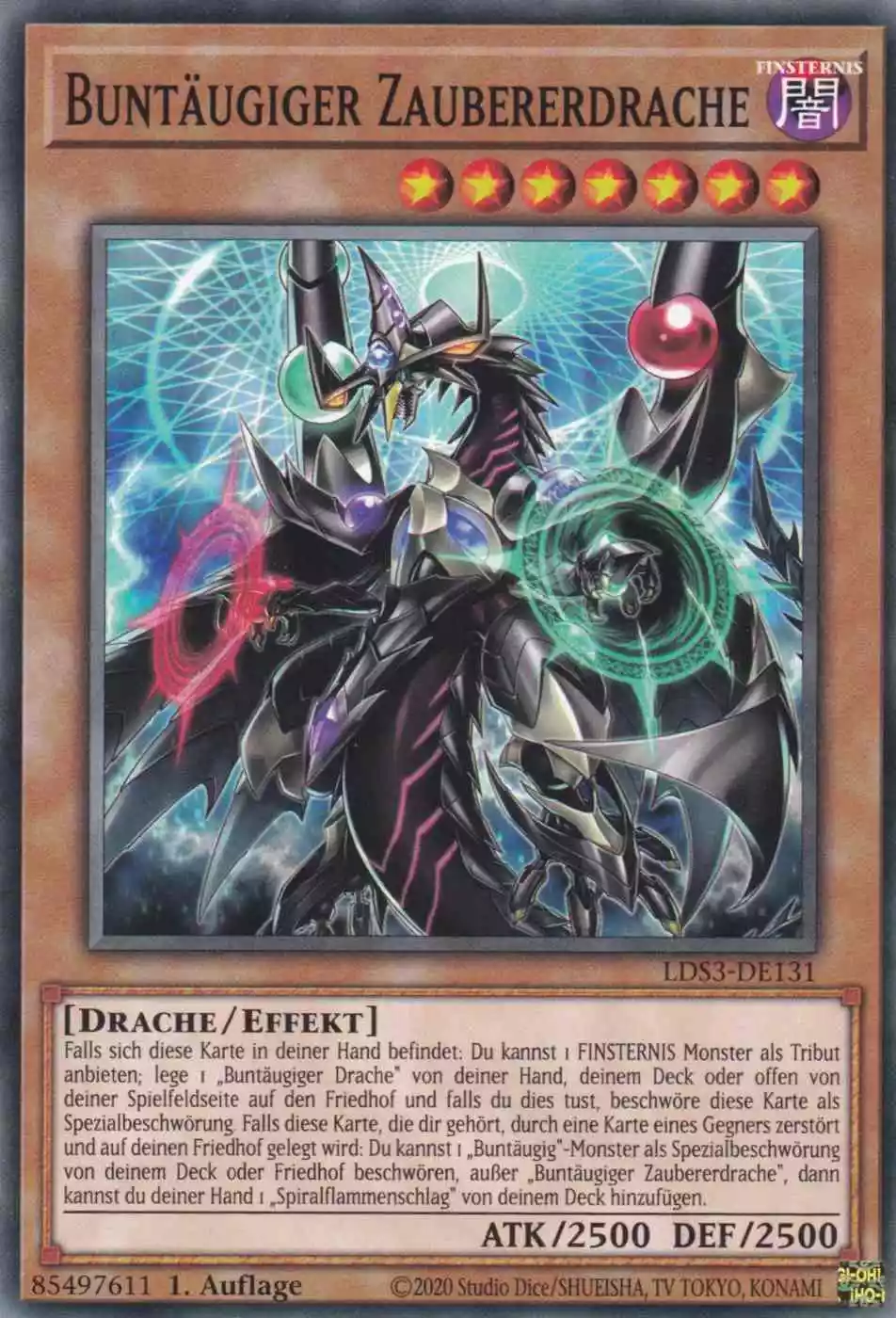 Buntäugiger Zaubererdrache LDS3-DE131 ist in Common Yu-Gi-Oh Karte aus Legendary Duelists Season 3 1.Auflage