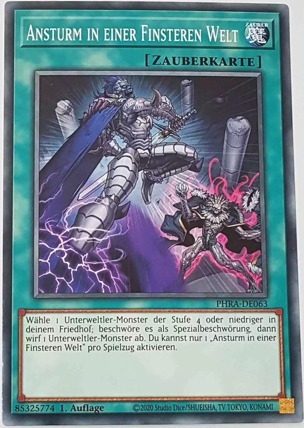 Ansturm in einer Finsteren Welt PHRA-DE063 ist in Common Yu-Gi-Oh Karte aus Phantom Rage 1. Auflage