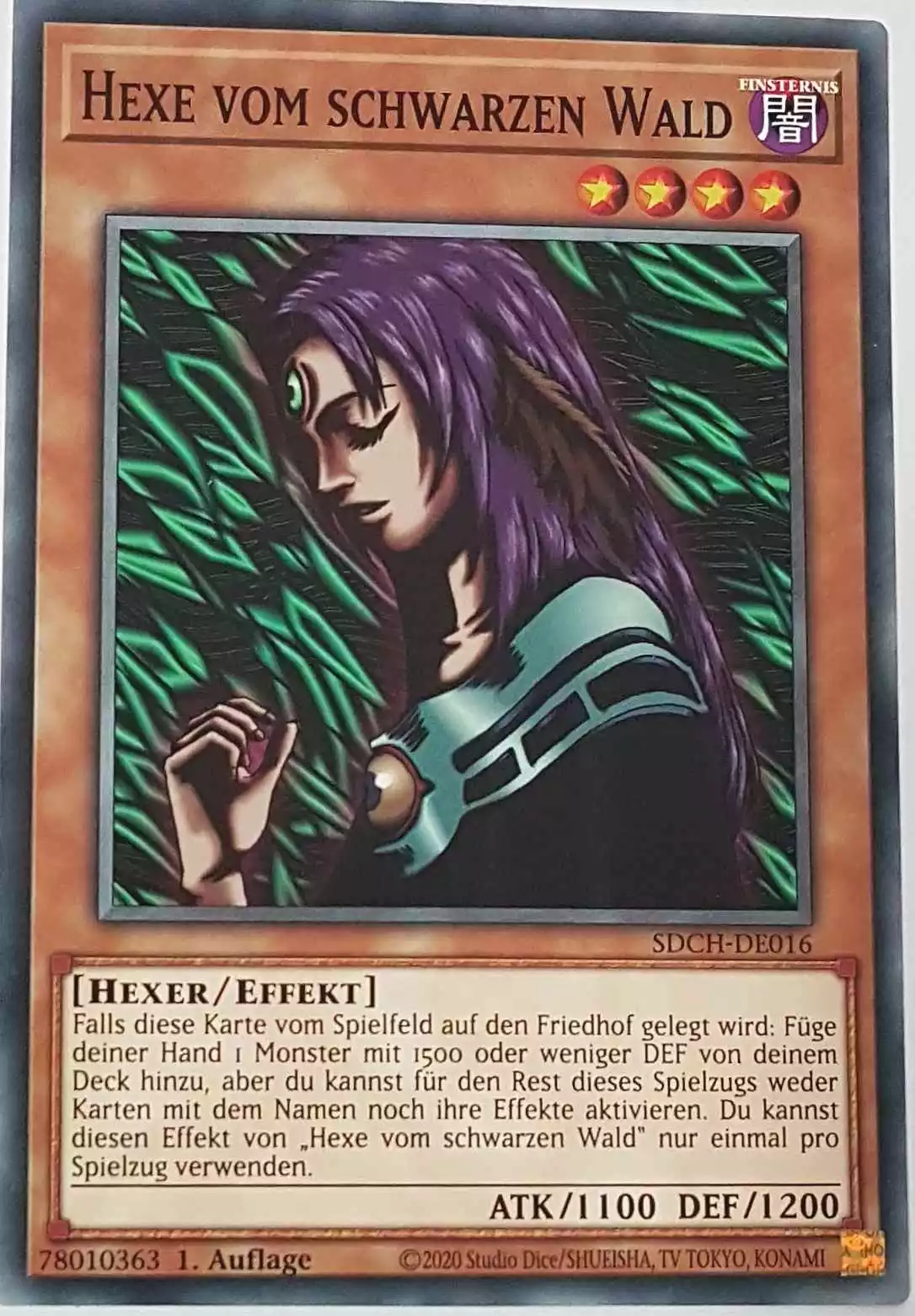 Hexe vom schwarzen Wald SDCH-DE016 ist in Common Yu-Gi-Oh Karte aus Spirit Charmers 1. Auflage