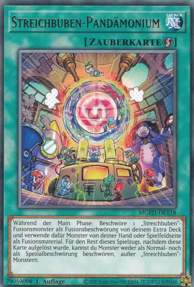 Streichbuben-Pandämonium MGED-DE118 ist in Rare Yu-Gi-Oh Karte aus Maximum Gold El Dorado 1.Auflage