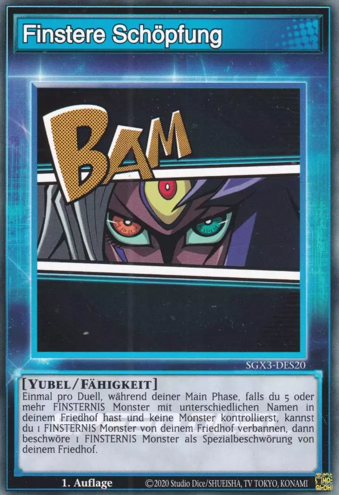 Finstere Schöpfung SGX3-DES20 ist in Common Yu-Gi-Oh Karte aus Speed Duel GX: Duelists of Shadows 1.Auflage