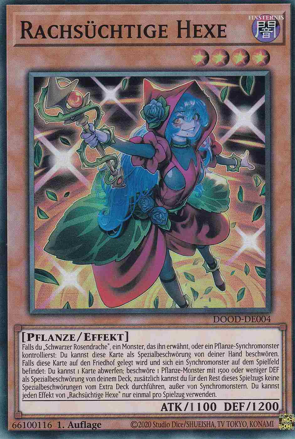 Rachsüchtige Hexe DOOD-DE004 ist in Super Rare Yu-Gi-Oh Karte aus Doom of Dimensions 1.Auflage