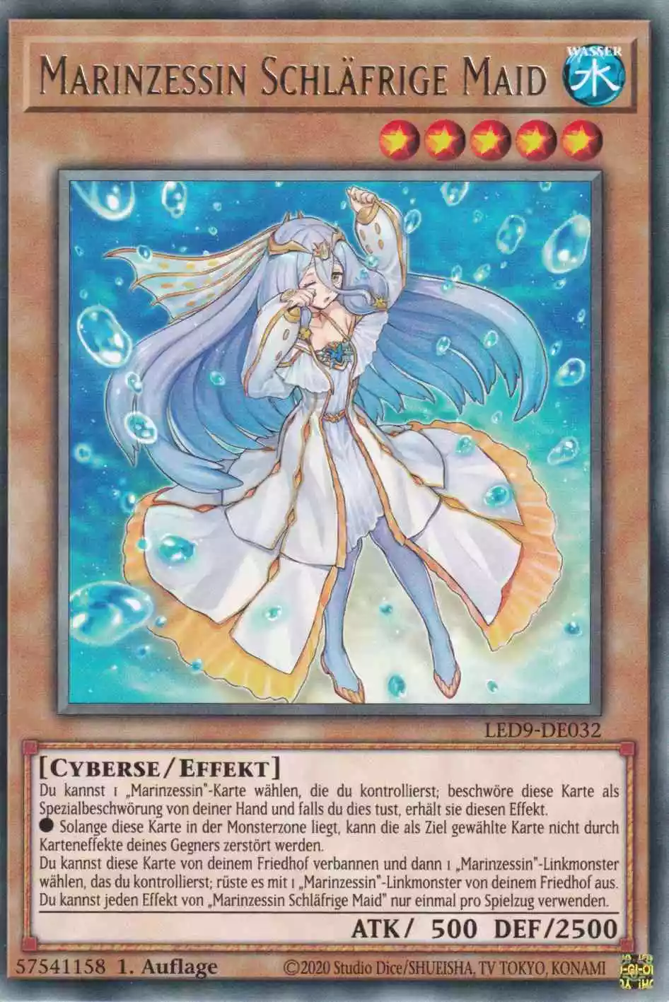 Marinzessin Schläfrige Maid LED9-DE032 ist in Rare Yu-Gi-Oh Karte aus Legendary Duelists Duels from the Deep 1.Auflage