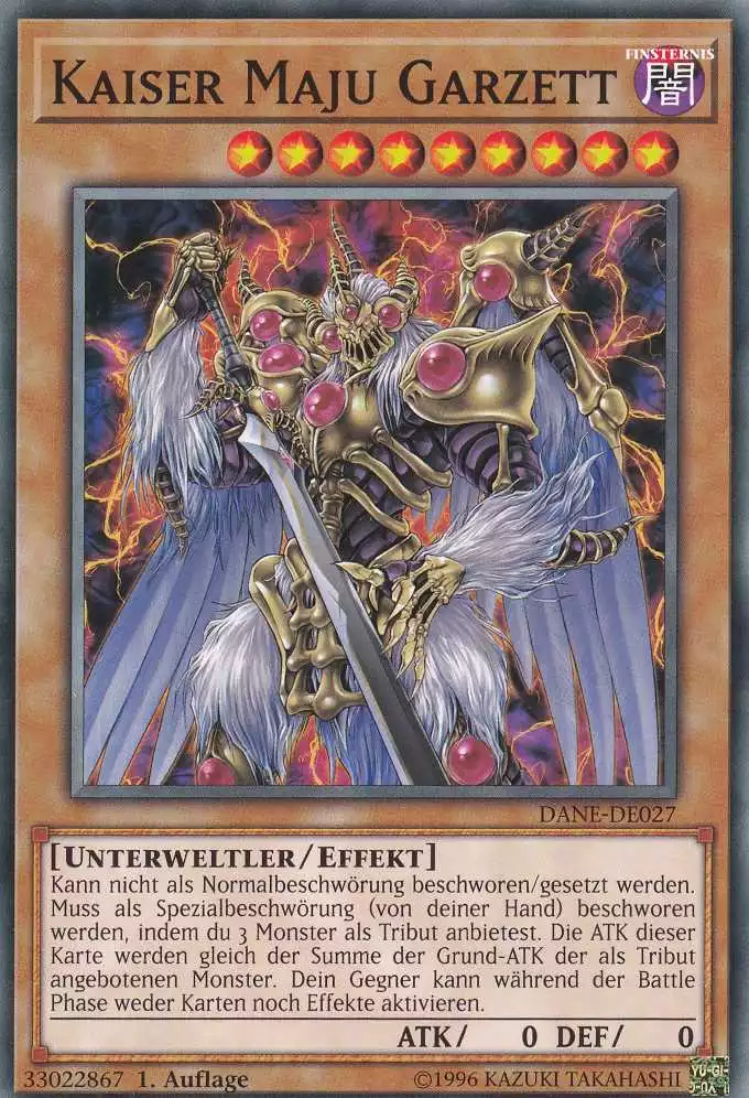 Kaiser Maju Garzett DANE-DE027 ist in Common Yu-Gi-Oh Karte aus Dark Neostorm 1.Auflage