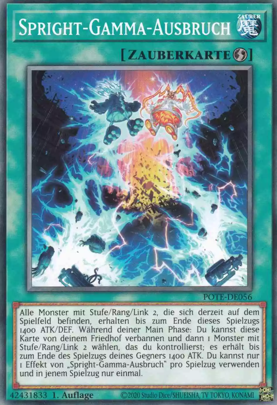 Spright-Gamma-Ausbruch POTE-DE056 ist in Common Yu-Gi-Oh Karte aus Power of the Elements 1.Auflage