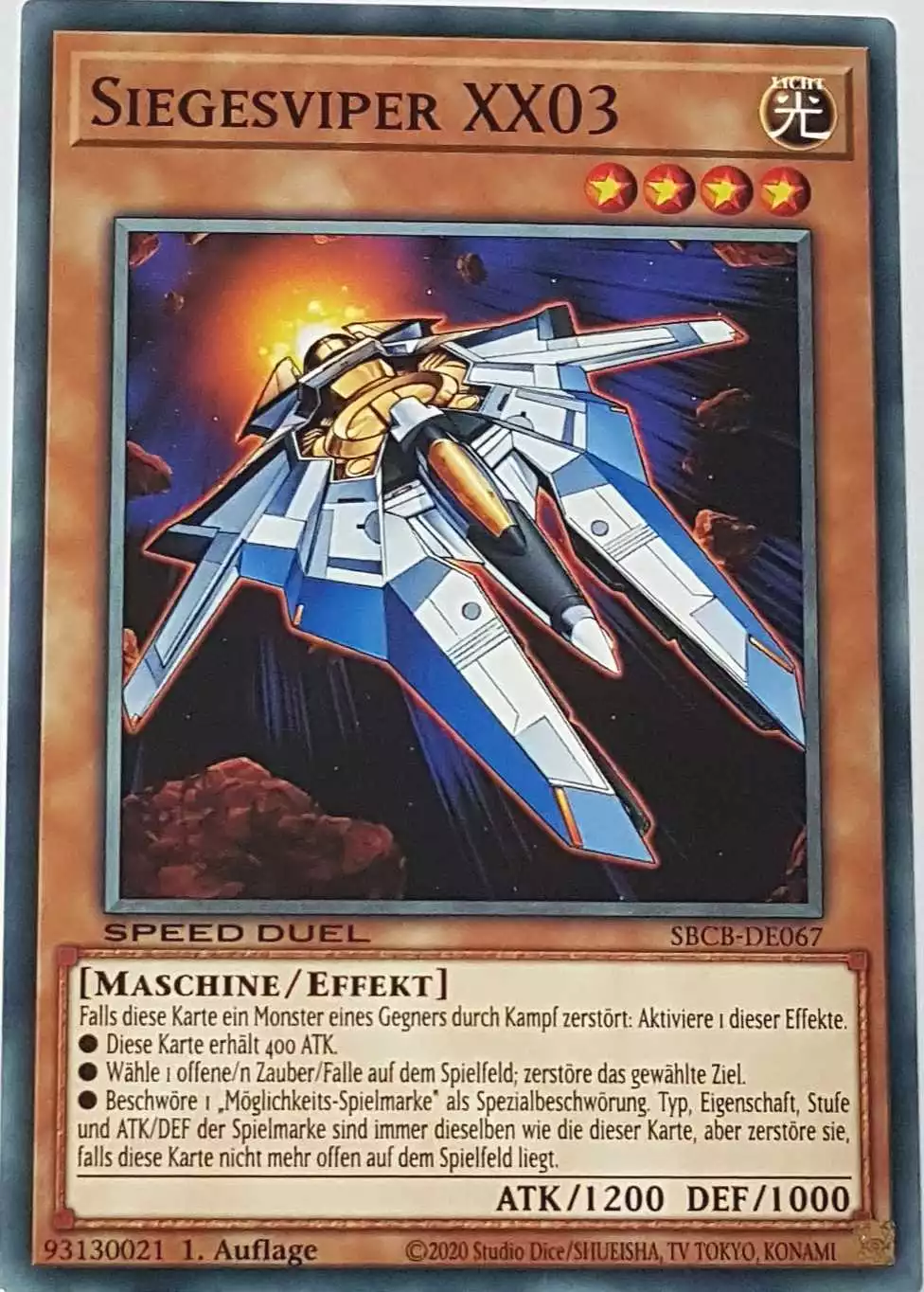 Siegesviper XX03 SBCB-DE067 ist in Common Yu-Gi-Oh Karte aus Speed Duel Battle City Box 1. Auflage