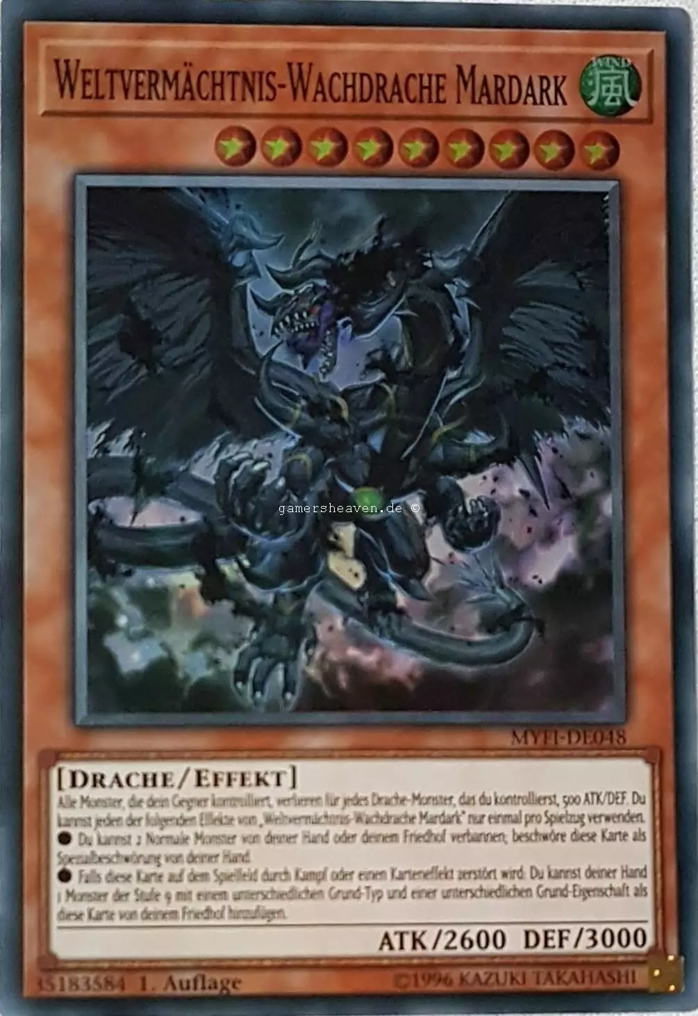 Weltvermächtnis-Wachdrache Mardark MYFI-DE048 ist in Super Rare aus Mystic Fighters 1.Auflage