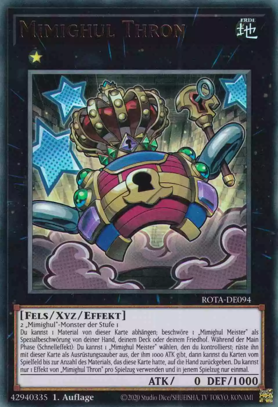 Mimighul Thron ROTA-DE094 ist in Ultra Rare Yu-Gi-Oh Karte aus Rage of the Abyss 1.Auflage
