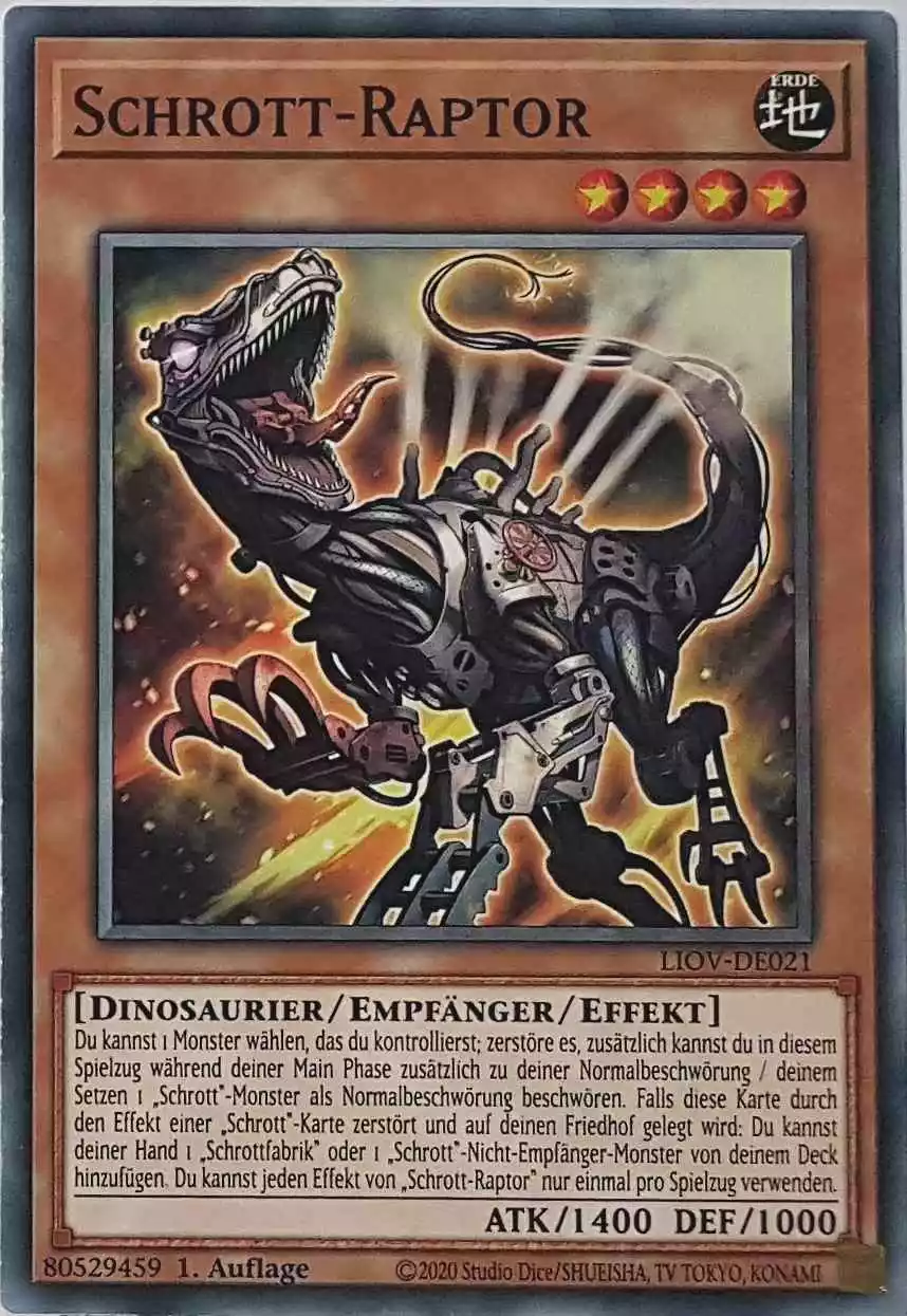 Schrott-Raptor LIOV-DE021 ist in Common Yu-Gi-Oh Karte aus Lightning Overdrive 1.Auflage