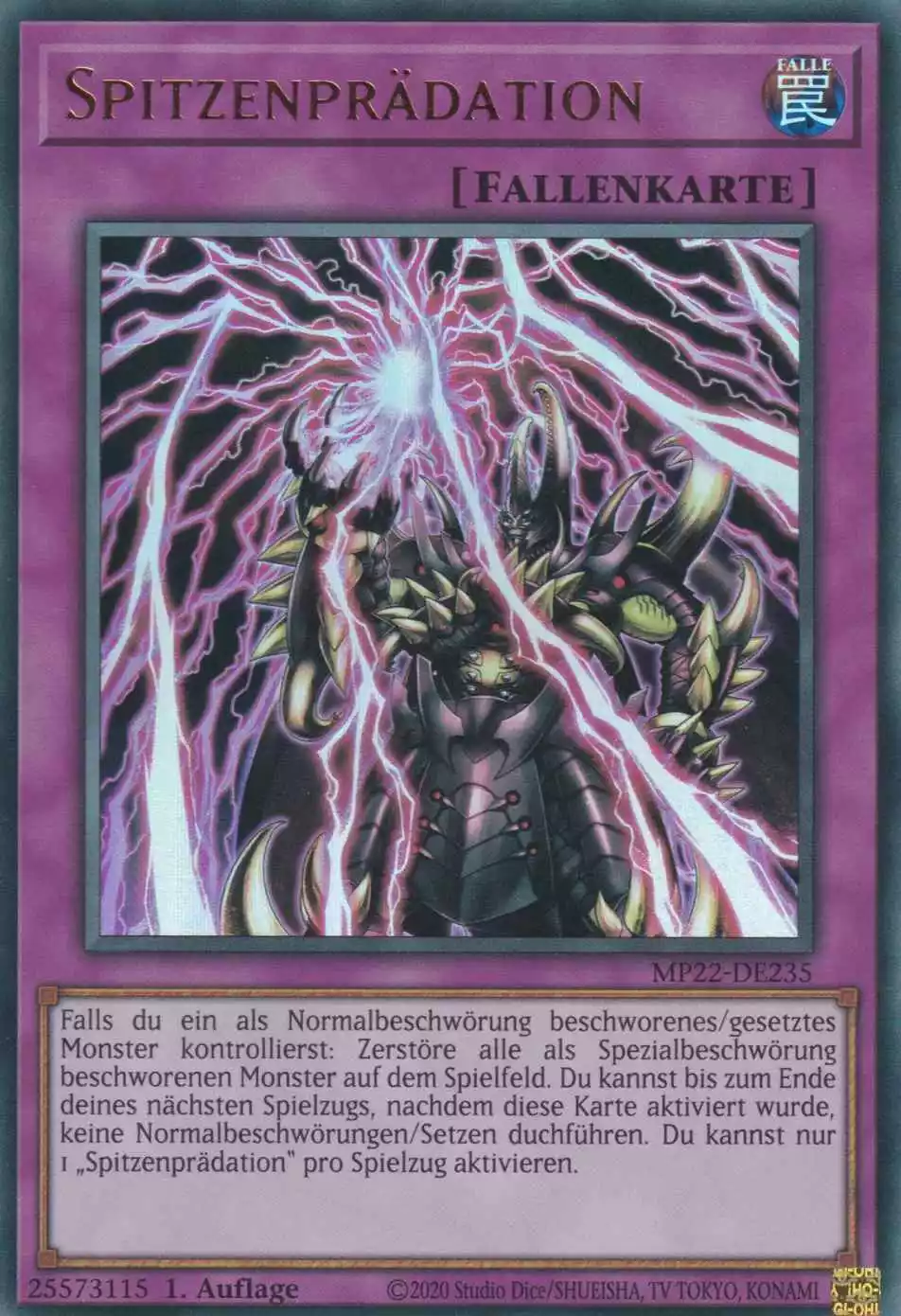 mp22-de235-spitzenpraedation-ultra-rare-tin-of-the-pharaoh-s-gods Spitzenprädation MP22-DE235 ist in Ultra Rare Yu-Gi-Oh Karte aus Tin of the Pharaoh’s Gods 1.Auflage